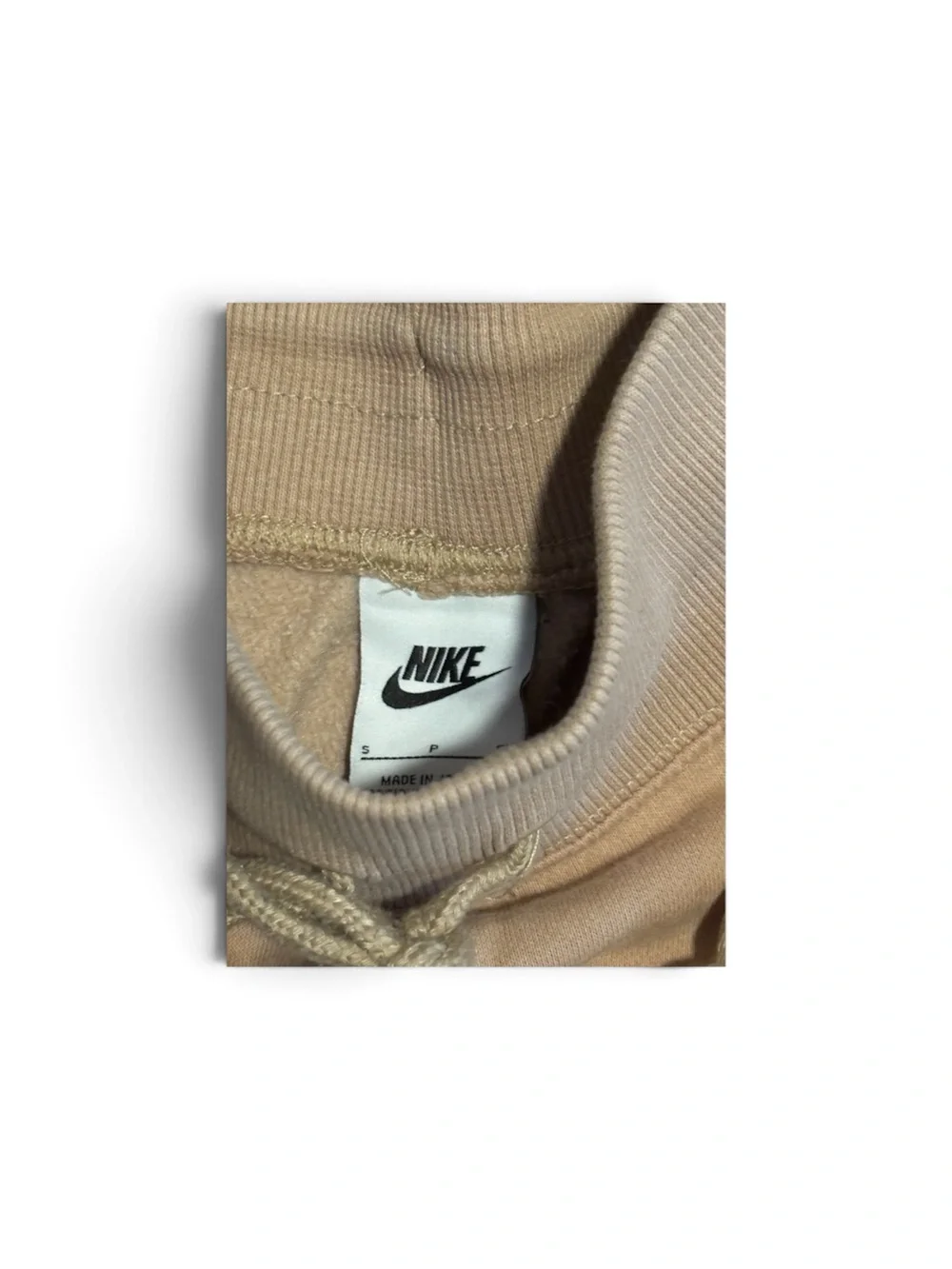 Nike Kids Beige Jogger Sweatpants with White Swoosh size small nwot